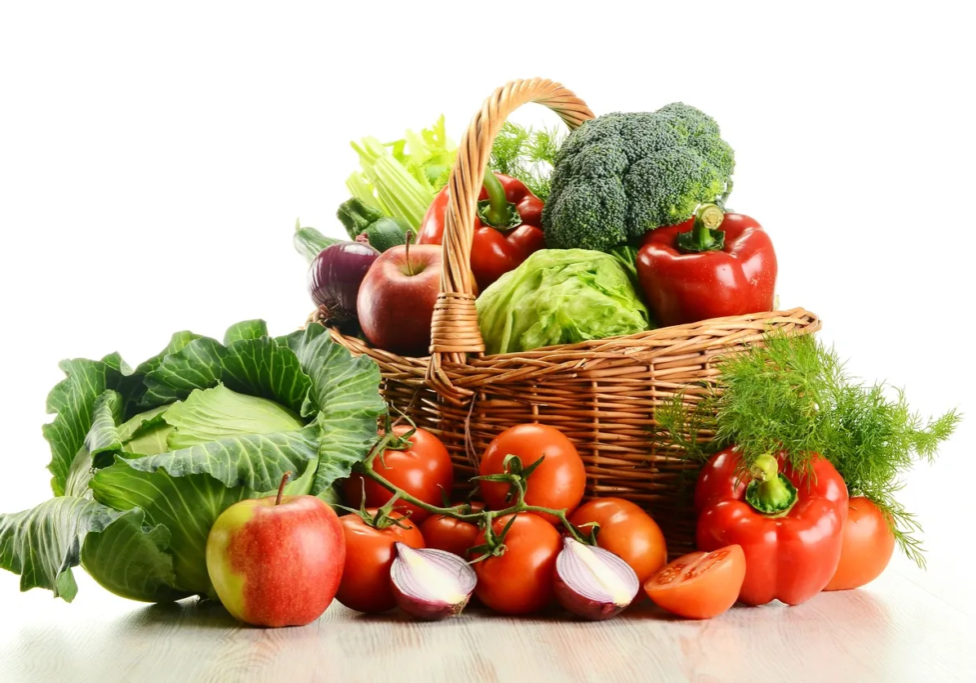 Basket of fruits and vegetables